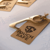 Touch Safe Brass Keychain